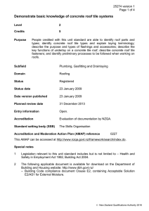 Demonstrate basic knowledge of concrete roof tile systems