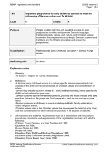 NZQA registered unit standard 25259 version 2  Page 1 of 4