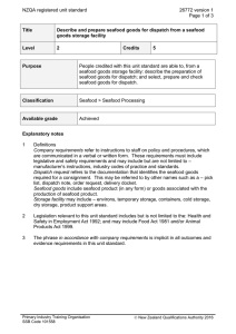 NZQA registered unit standard 26772 version 1  Page 1 of 3