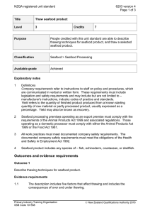 NZQA registered unit standard 6203 version 4  Page 1 of 3