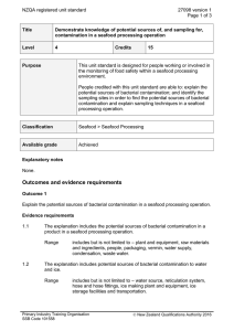 NZQA registered unit standard 27098 version 1  Page 1 of 3