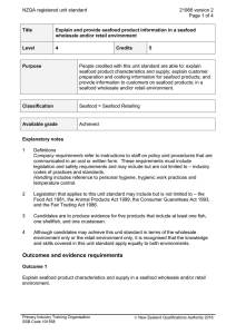 NZQA registered unit standard 21986 version 2  Page 1 of 4