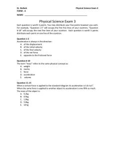 Physical Science Exam 3