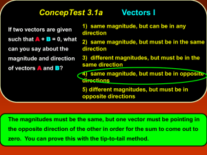 ConcepTest 3.1a Vectors I