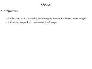 Optics • Objectives