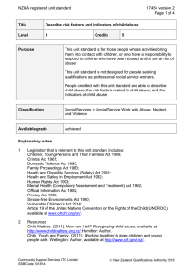 NZQA registered unit standard 17454 version 2  Page 1 of 4