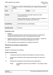 NZQA registered unit standard 9278 version 3  Page 1 of 3