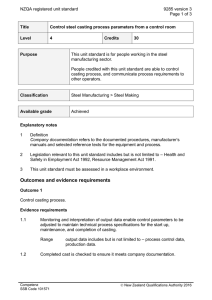 NZQA registered unit standard 9285 version 3  Page 1 of 3