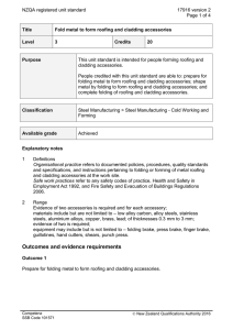 NZQA registered unit standard 17916 version 2  Page 1 of 4