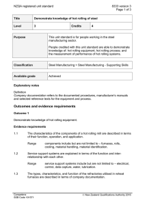 NZQA registered unit standard 8333 version 3  Page 1 of 3