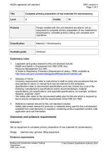 NZQA registered unit standard 6491 version 4  Page 1 of 3