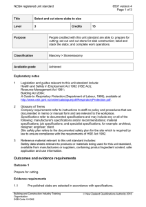 NZQA registered unit standard 6507 version 4  Page 1 of 3