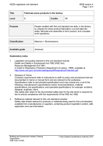 NZQA registered unit standard 6508 version 4  Page 1 of 4