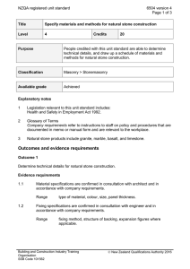 NZQA registered unit standard 6504 version 4  Page 1 of 3