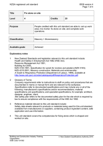 NZQA registered unit standard 6509 version 4  Page 1 of 4