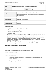 NZQA registered unit standard 6490 version 4  Page 1 of 3