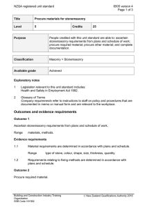NZQA registered unit standard 6505 version 4  Page 1 of 3