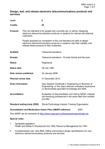 Design, test, and release electronic telecommunications products and services