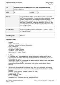NZQA registered unit standard 25251 version 2  Page 1 of 4