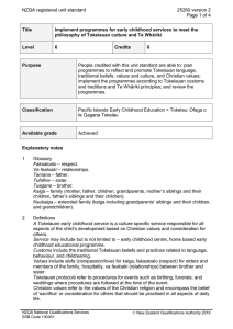 NZQA registered unit standard 25260 version 2  Page 1 of 4