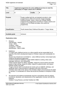 NZQA registered unit standard 25255 version 2  Page 1 of 4
