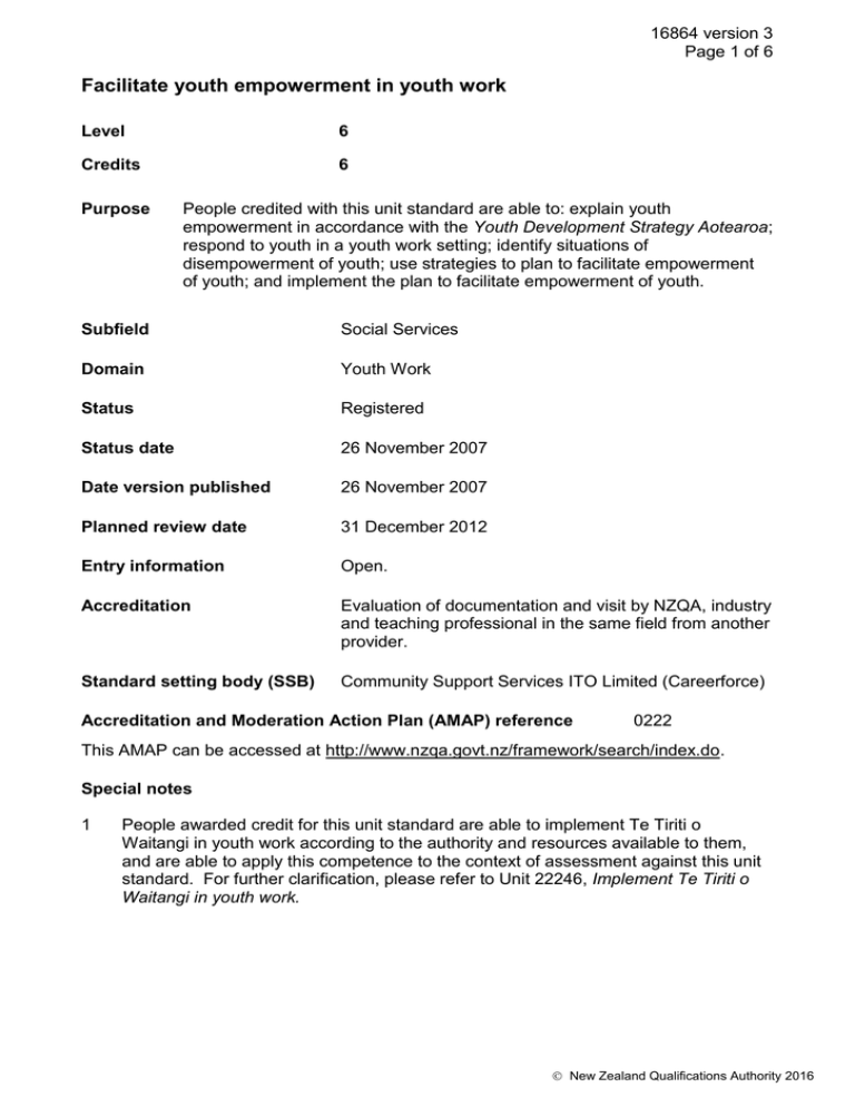 Facilitate youth empowerment in youth work