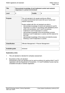 NZQA registered unit standard 14623 version 4  Page 1 of 4