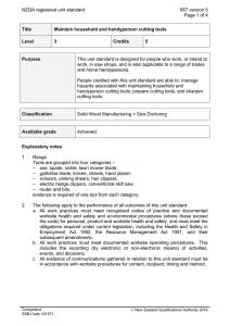 NZQA registered unit standard 667 version 5  Page 1 of 4