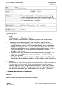 NZQA registered unit standard 652 version 5  Page 1 of 4