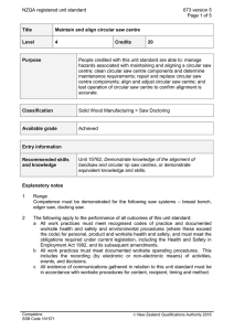 NZQA registered unit standard 673 version 5  Page 1 of 5