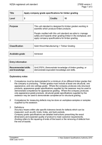 NZQA registered unit standard 27069 version 1  Page 1 of 3