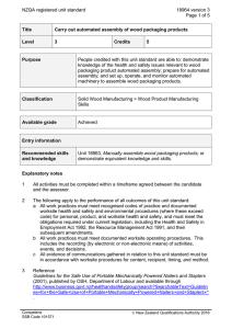 NZQA registered unit standard 18964 version 3  Page 1 of 5