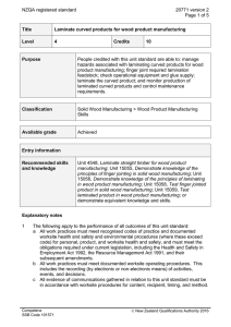 NZQA registered standard 20771 version 2  Page 1 of 5
