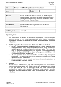 NZQA registered unit standard 723 version 7  Page 1 of 4