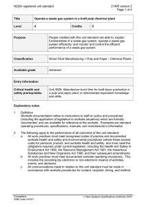 NZQA registered unit standard 21495 version 2  Page 1 of 4