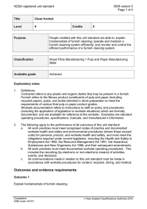 NZQA registered unit standard 3509 version 5  Page 1 of 4