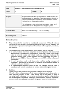 NZQA registered unit standard 16591 version 5  Page 1 of 4