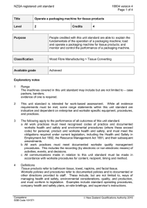 NZQA registered unit standard 16604 version 4  Page 1 of 4