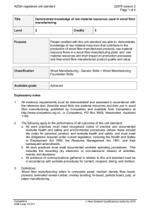 NZQA registered unit standard 22976 version 2  Page 1 of 4