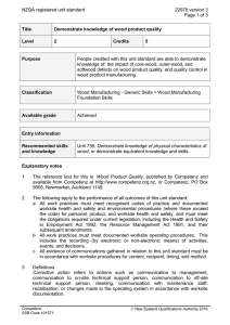 NZQA registered unit standard 22978 version 3  Page 1 of 3