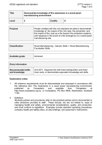 NZQA registered unit standard 27773 version 1  Page 1 of 5