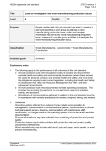 NZQA registered unit standard 27073 version 1  Page 1 of 4