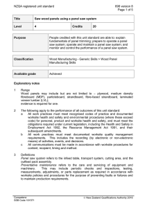 NZQA registered unit standard 698 version 8  Page 1 of 5