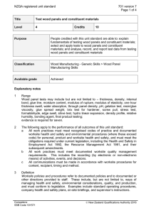 NZQA registered unit standard 701 version 7  Page 1 of 4