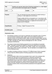 NZQA registered unit standard 26693 version 1  Page 1 of 3