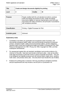 NZQA registered unit standard 27883 version 1  Page 1 of 4