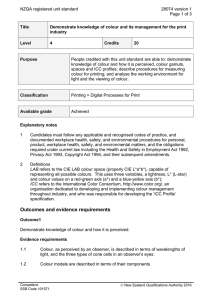 NZQA registered unit standard 28074 version 1  Page 1 of 3