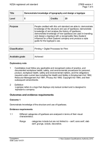 NZQA registered unit standard 27669 version 1  Page 1 of 4