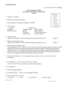 Circulation Draft 5  Maui Community College Curriculum Action Request (CAR) Form