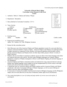 University of Hawaii Maui College Curriculum Action Request (CAR) Form Course